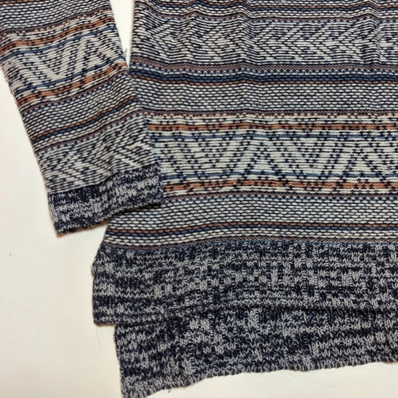 Hippie Rose Blue Brown Aztec Woven Knit Sweater Woman's XL - Picture 5 of 10